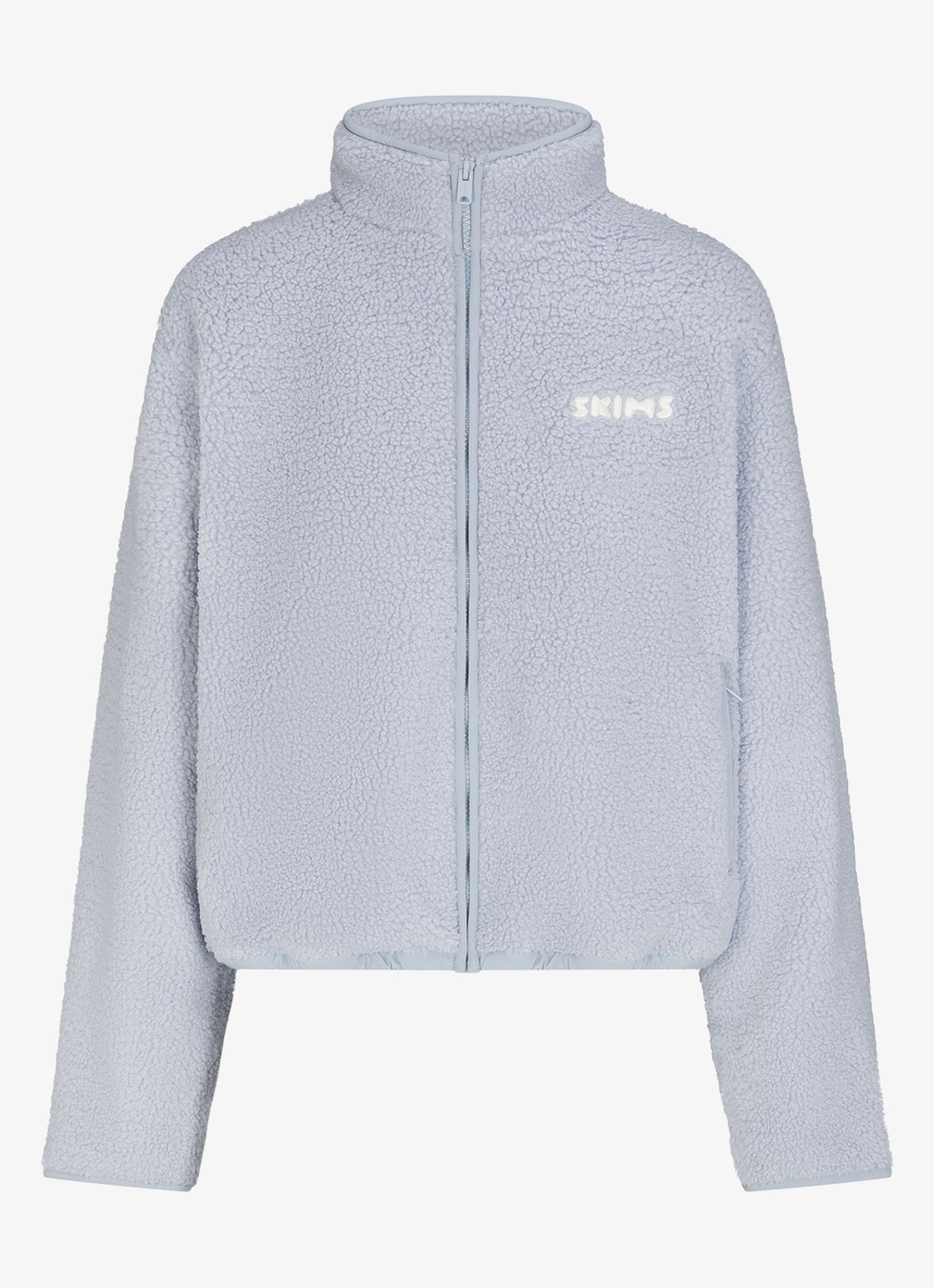 SKIMS Vest van fleece met logo - voorkant 5 lichtblauw