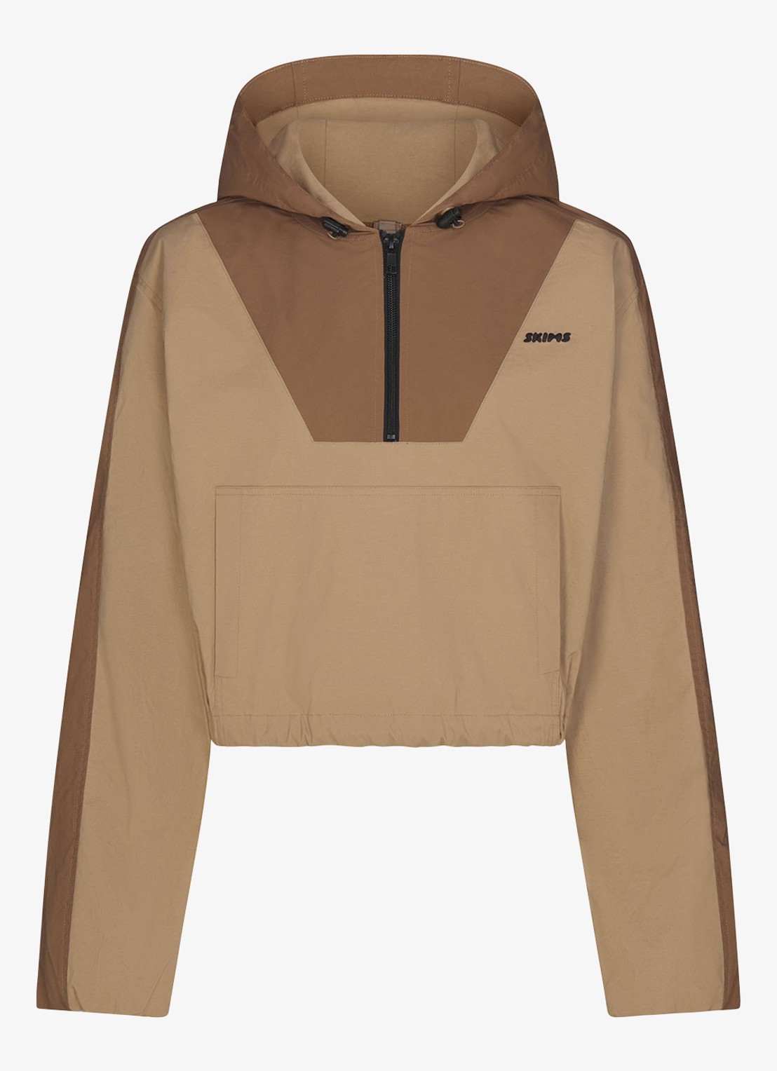 SKIMS Windjack met logo - voorkant 2 donkerbeige