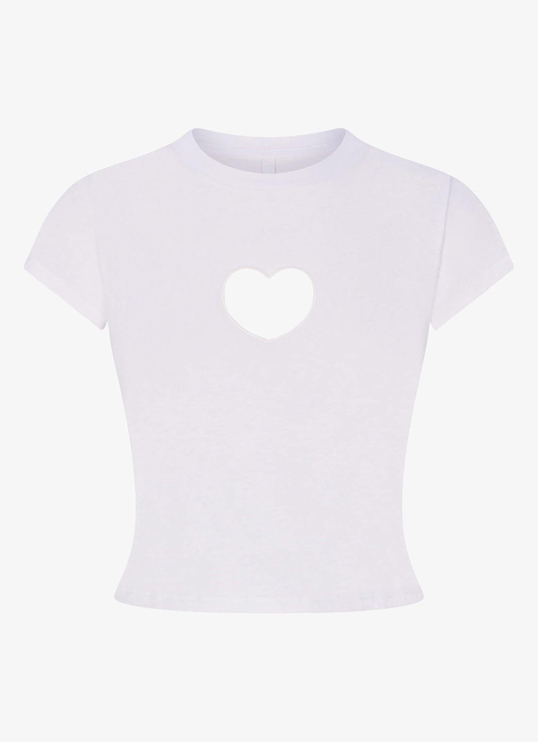 SKIMS Worn In Jersey cropped T-Shirt met cut-out detail - voorkant 2 snow