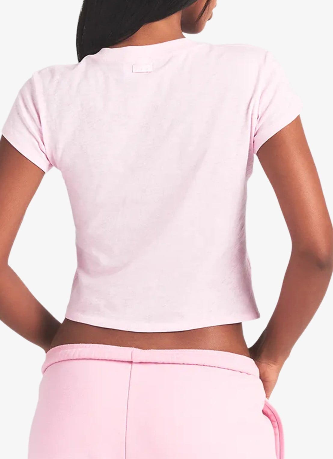 SKIMS Worn In Jersey cropped T-Shirt met cut-out detail - achterkant 5 baby pink