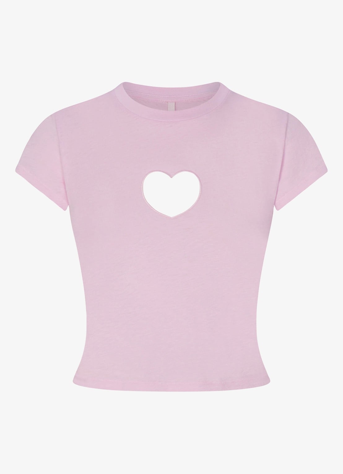 SKIMS Worn In Jersey cropped T-Shirt met cut-out detail - voorkant baby pink
