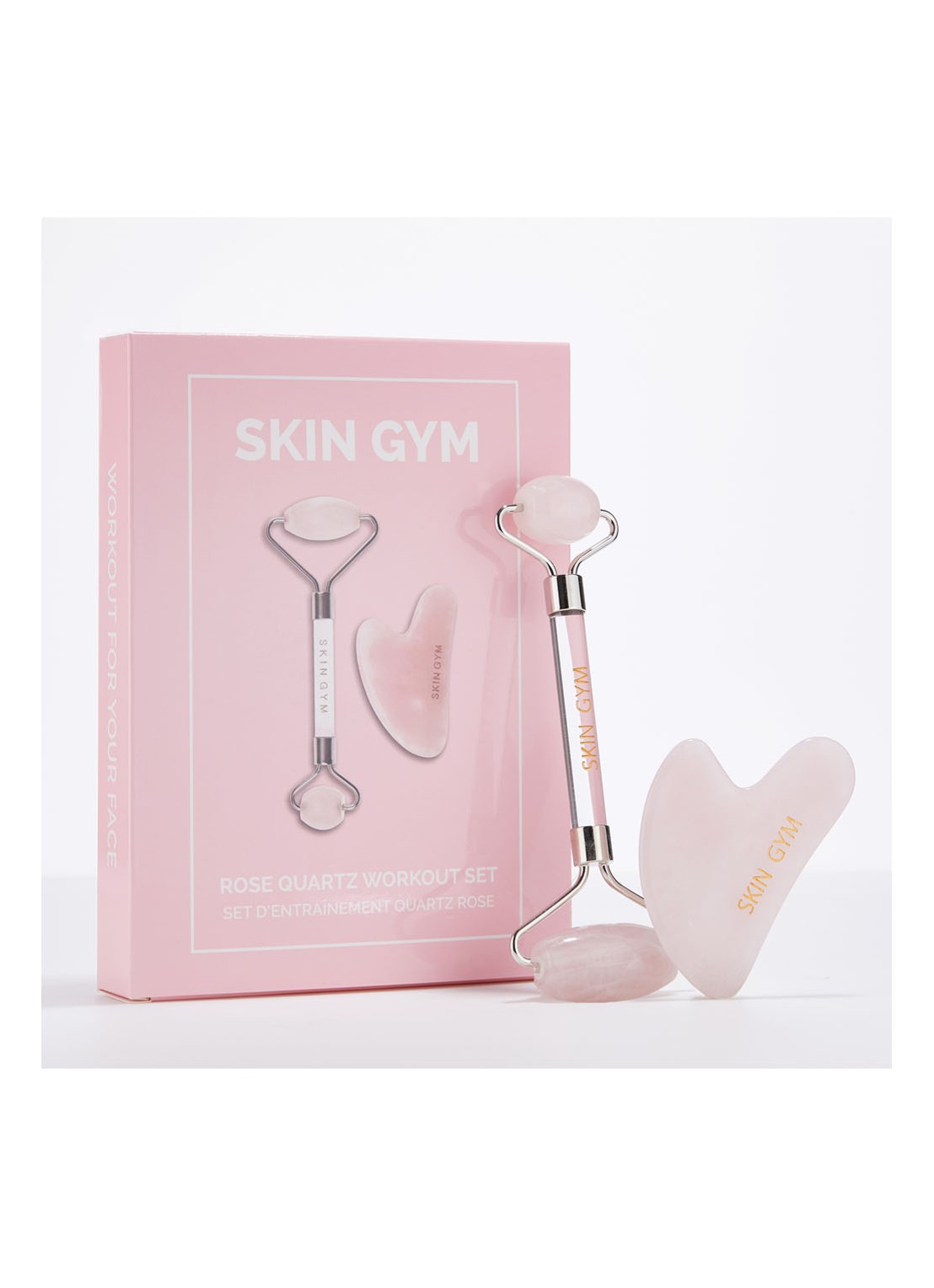 Skin Gym Rose Quartz Workout Set - gezichtstool set - voorkant 3 undefined
