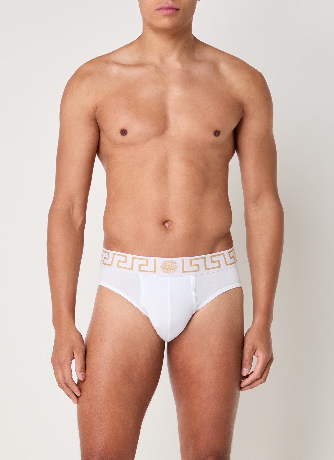 Slip met logoband - voorkant 2 wit
