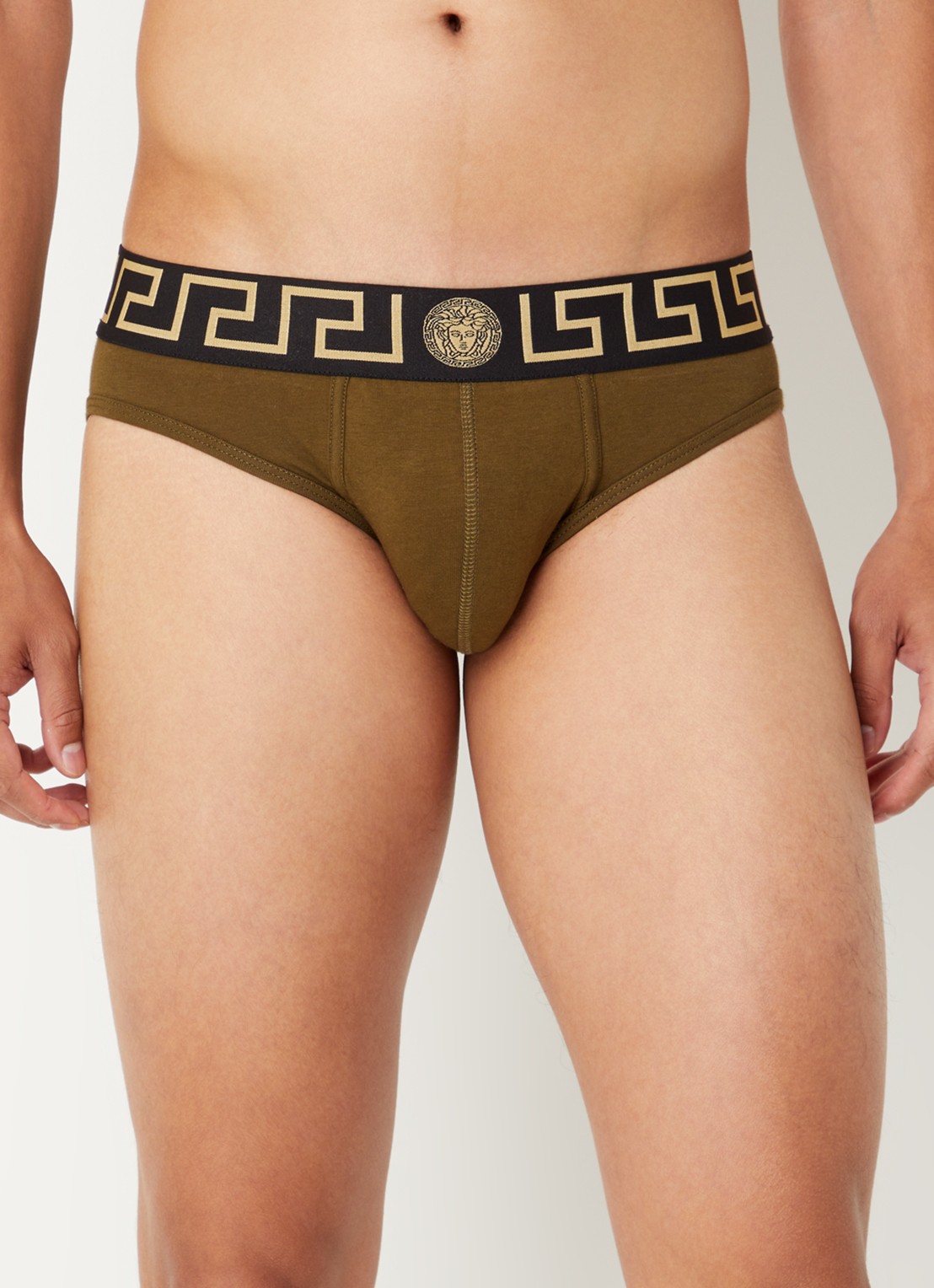 Slip met logoband - detail 2 olijfgroen