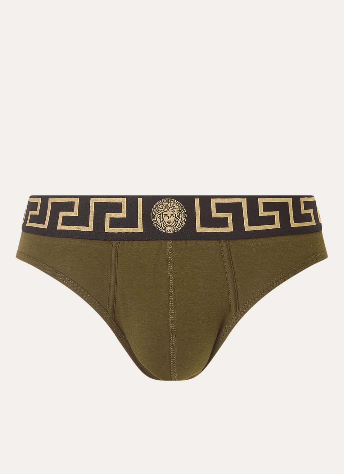Slip met logoband - voorkant 3 olijfgroen