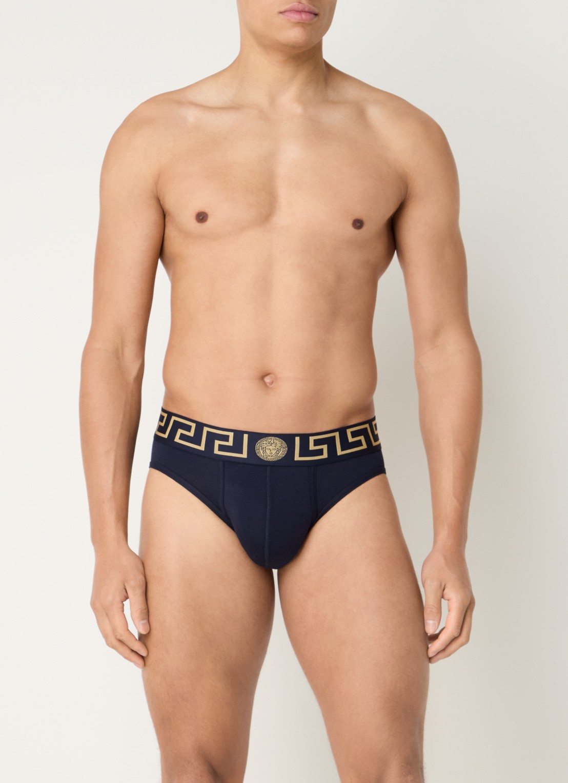 Slip met logoband - voorkant 3 donkerblauw