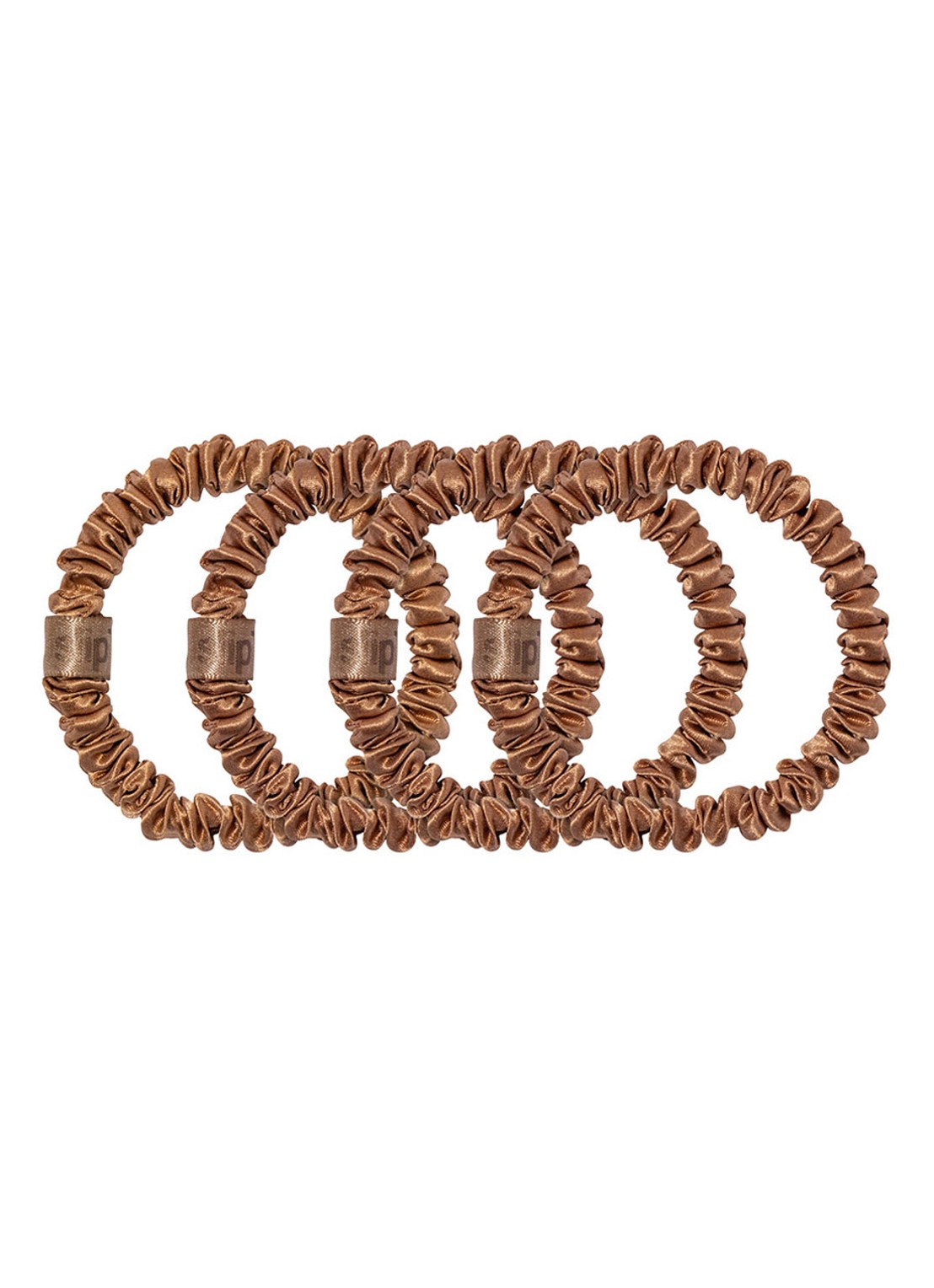 slip Pure Silk Skinny Scrunchies - zijden haarelastiek - voorkant copper