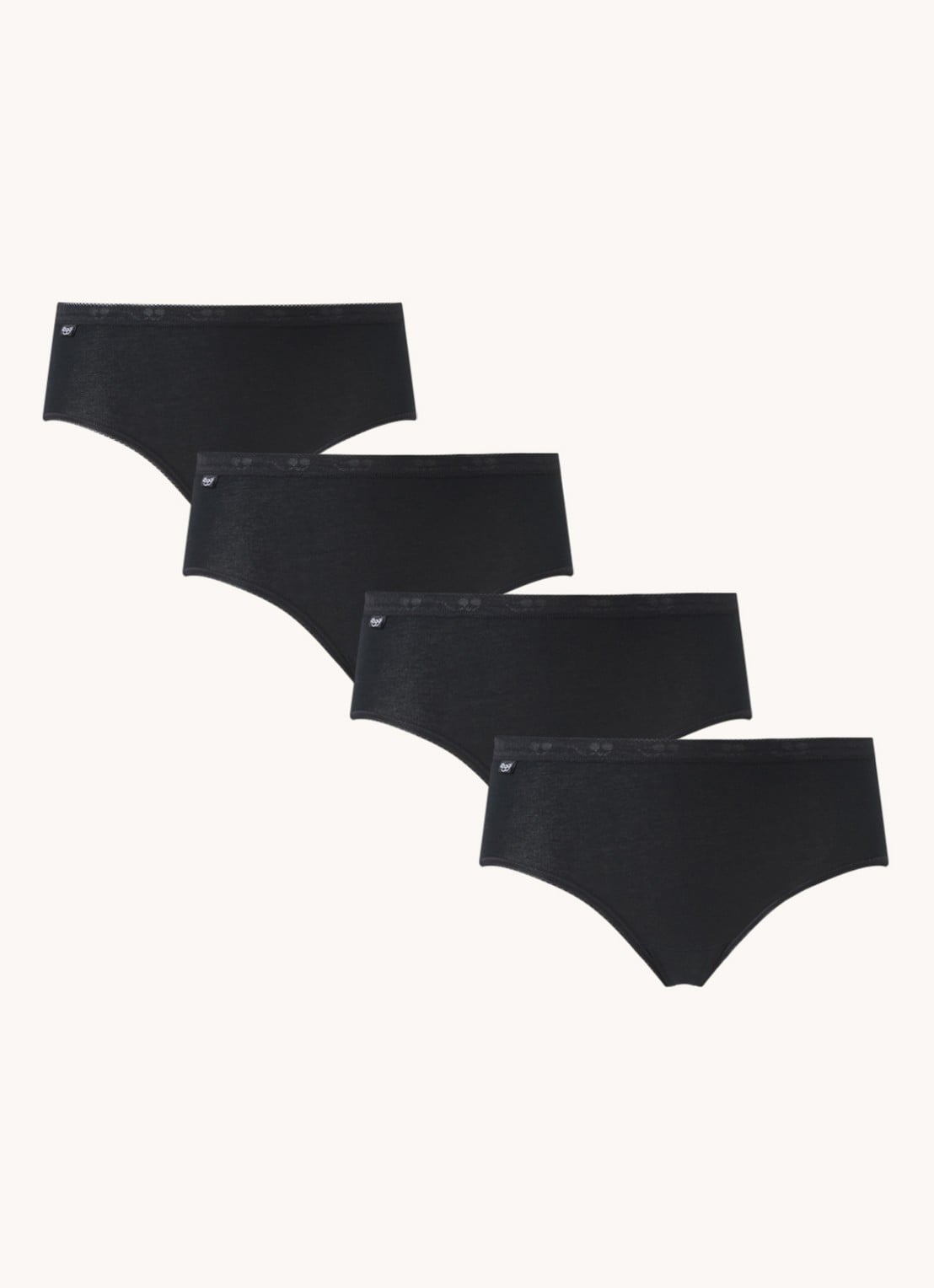 Sloggi Basic+ midi high waisted slip in 4-pack - voorkant 3 zwart