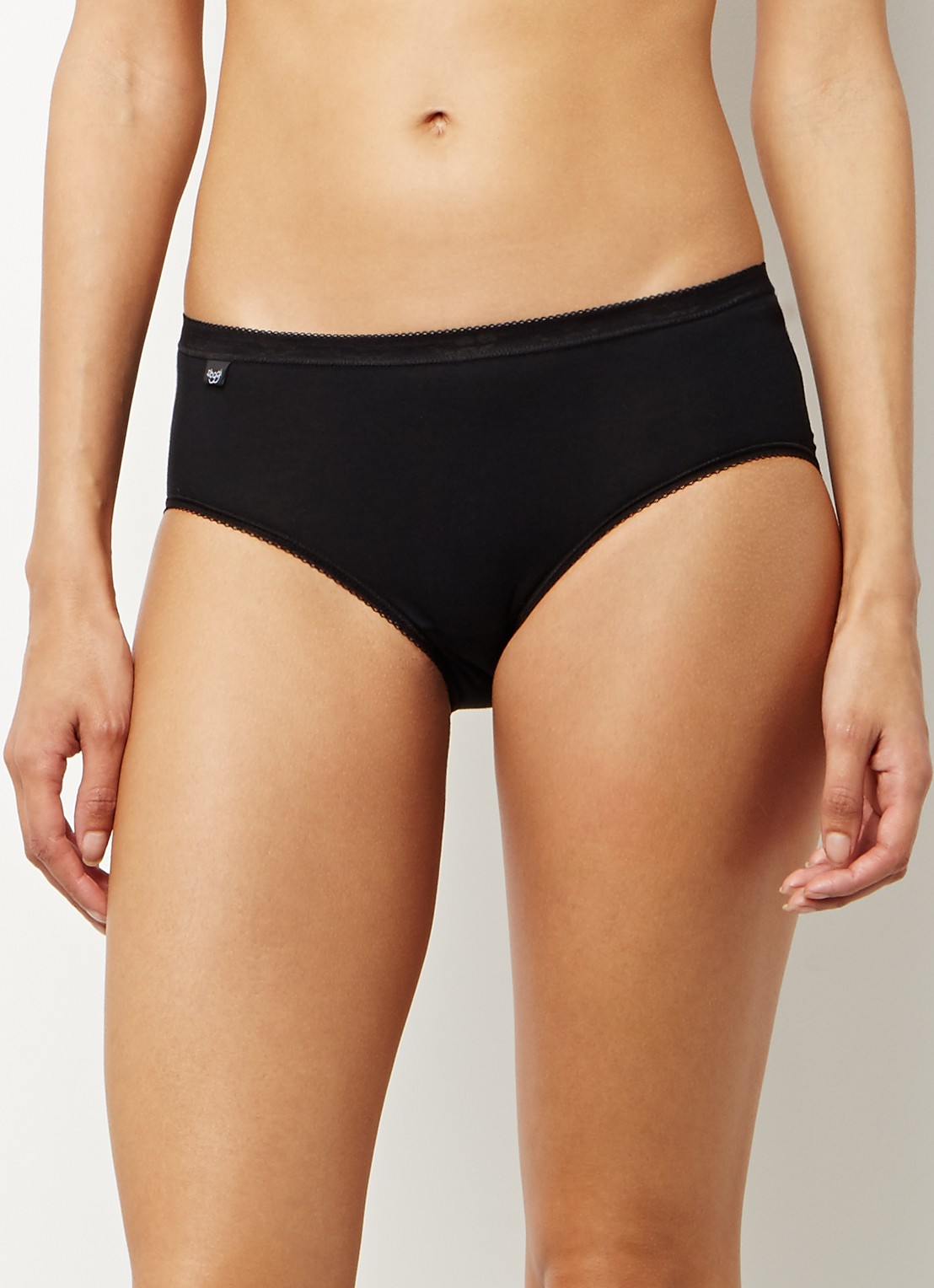 Sloggi Basic Midi slip - voorkant 2 zwart