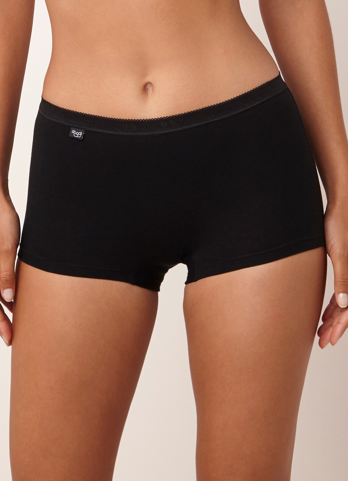 Sloggi Basic shorts met detail van kant - detail 3 zwart
