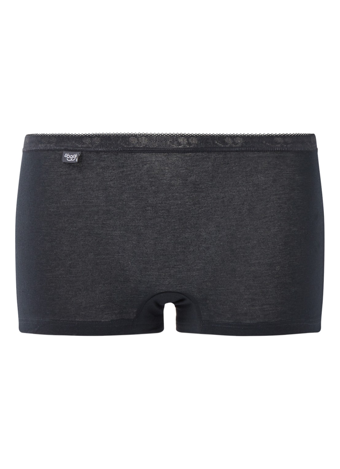 Sloggi Basic shorts met detail van kant - voorkant zwart