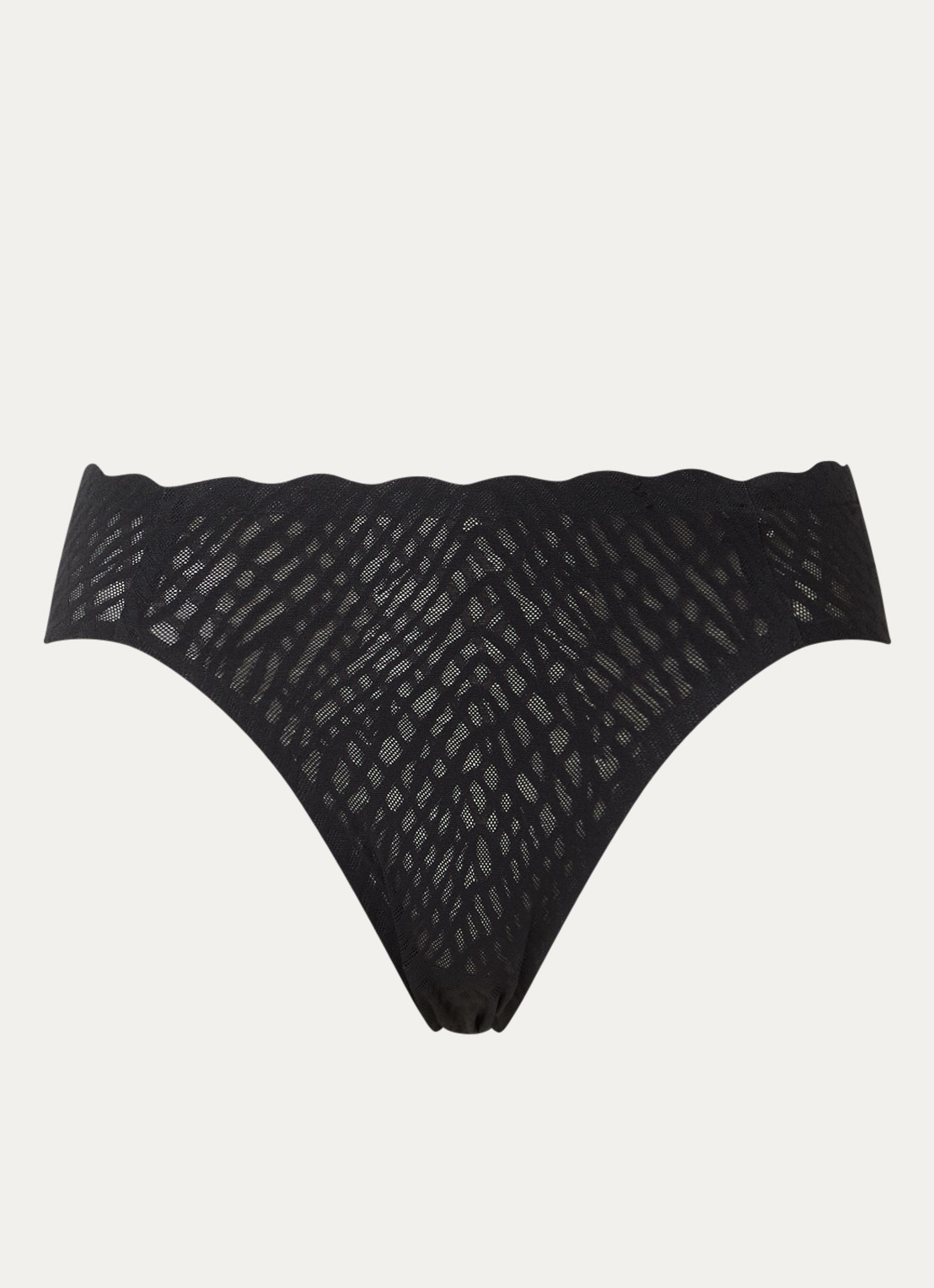 Sloggi Bliss high waisted hipster met opengewerkt dessin - voorkant zwart