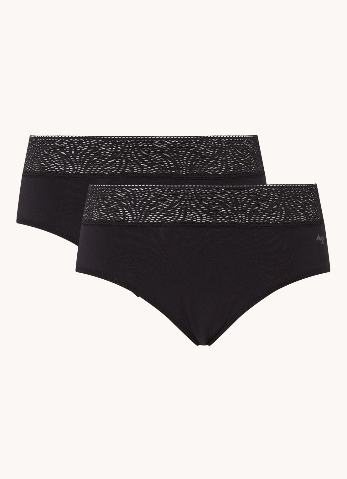 Sloggi Menstruatie ondergoed light flow in 2-pack - voorkant 2 zwart