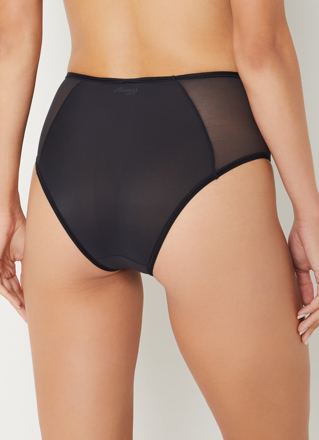 Sloggi Soft ADAPT high waisted hipster met mesh - achterkant 3 zwart