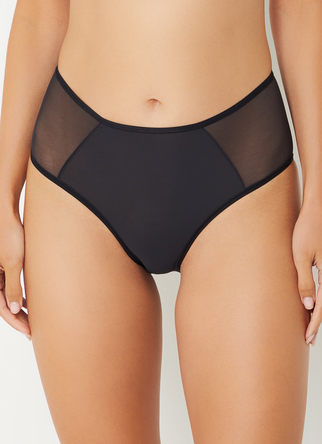 Sloggi Soft ADAPT high waisted hipster met mesh - detail zwart