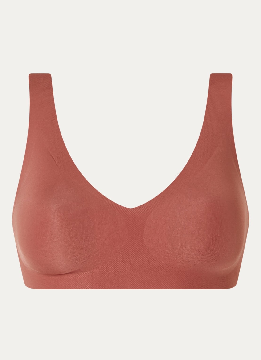 Sloggi Zero Feel 2.0 naadloze bralette met uitneembare vulling - voorkant 4 roodbruin