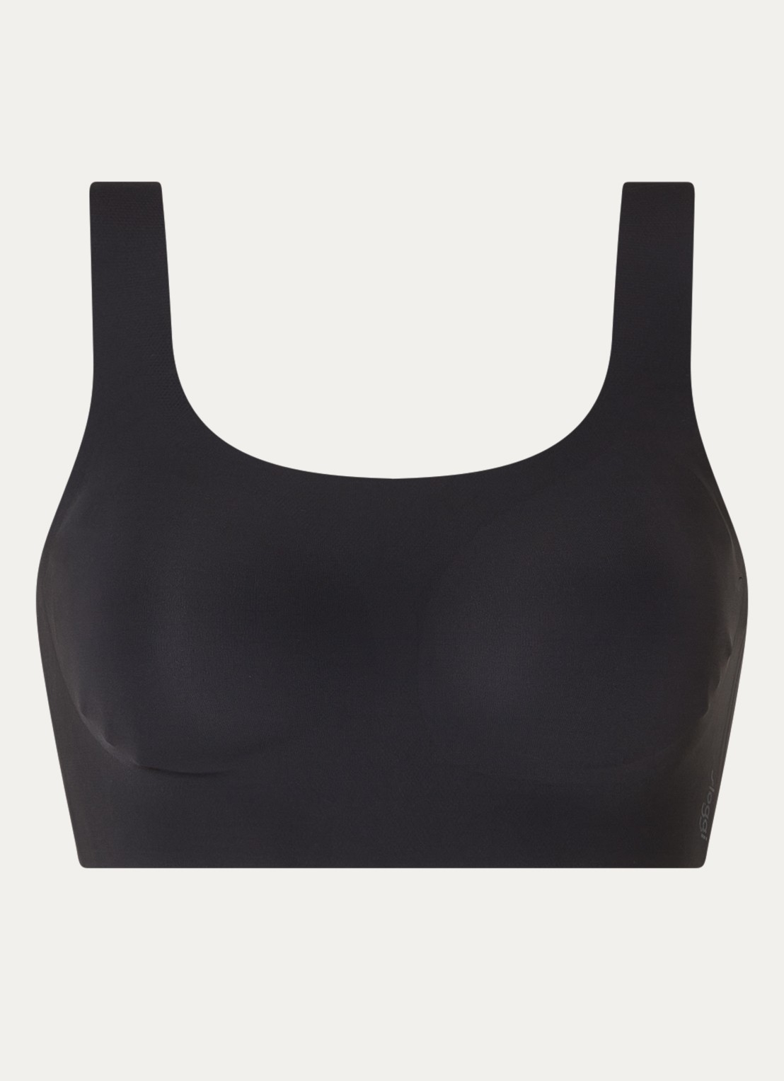 Sloggi Zero Feel 2.0 naadloze crop top met uitneembare vulling - voorkant 3 zwart