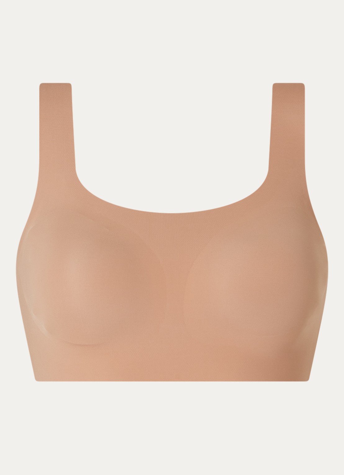 Sloggi Zero Feel 2.0 naadloze crop top met uitneembare vulling - voorkant 4 lichtbruin