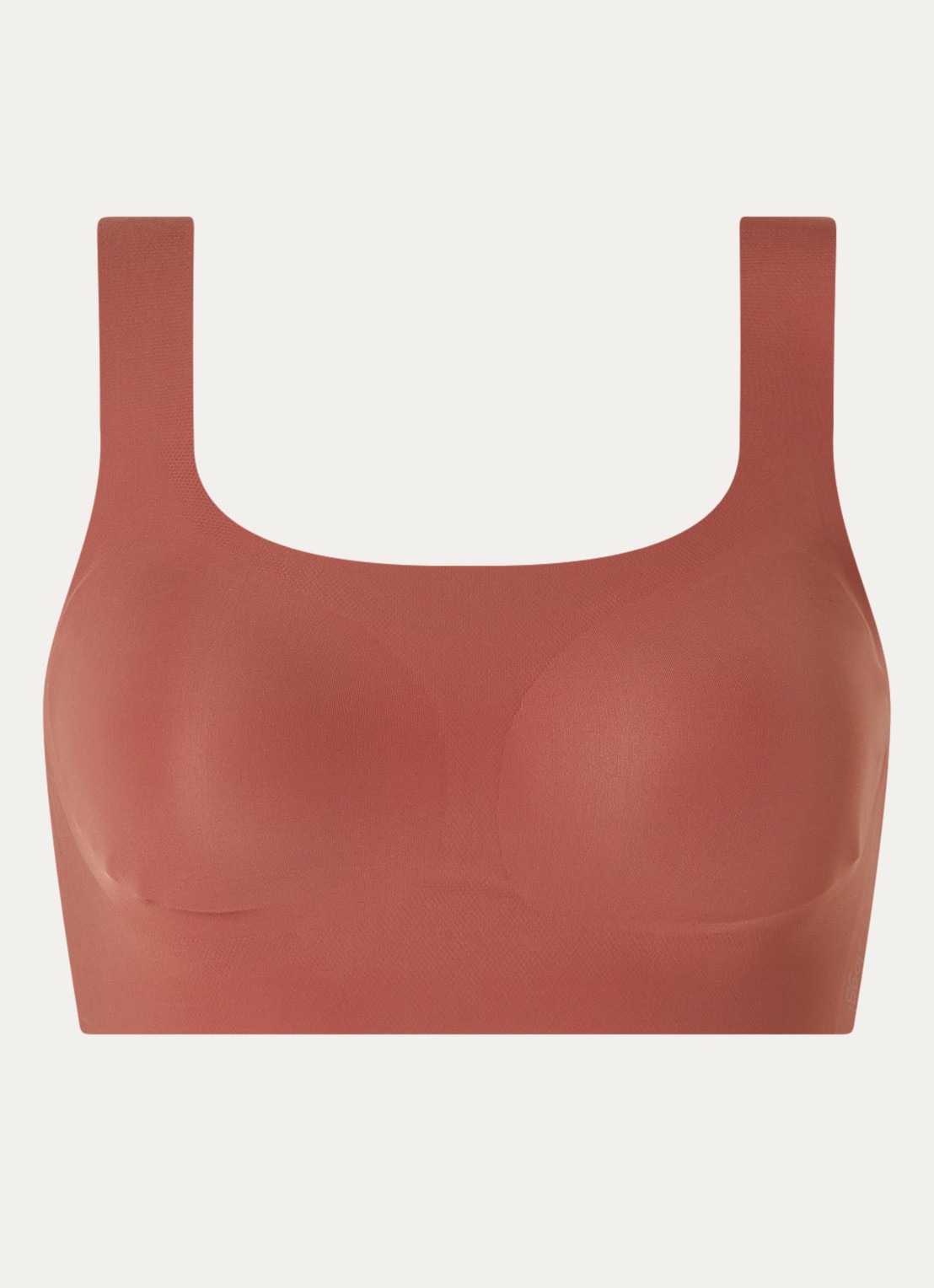 Sloggi Zero Feel 2.0 naadloze crop top met uitneembare vulling - voorkant 2 roodbruin