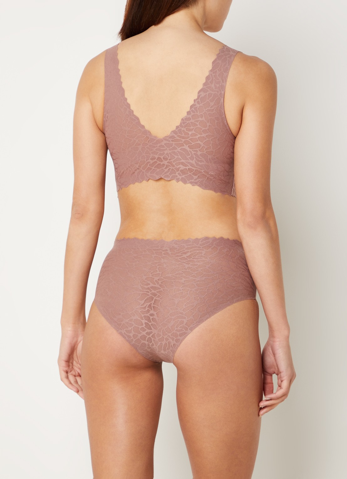 Sloggi ZERO Feel Lace slip van kant - achterkant 3 oudroze