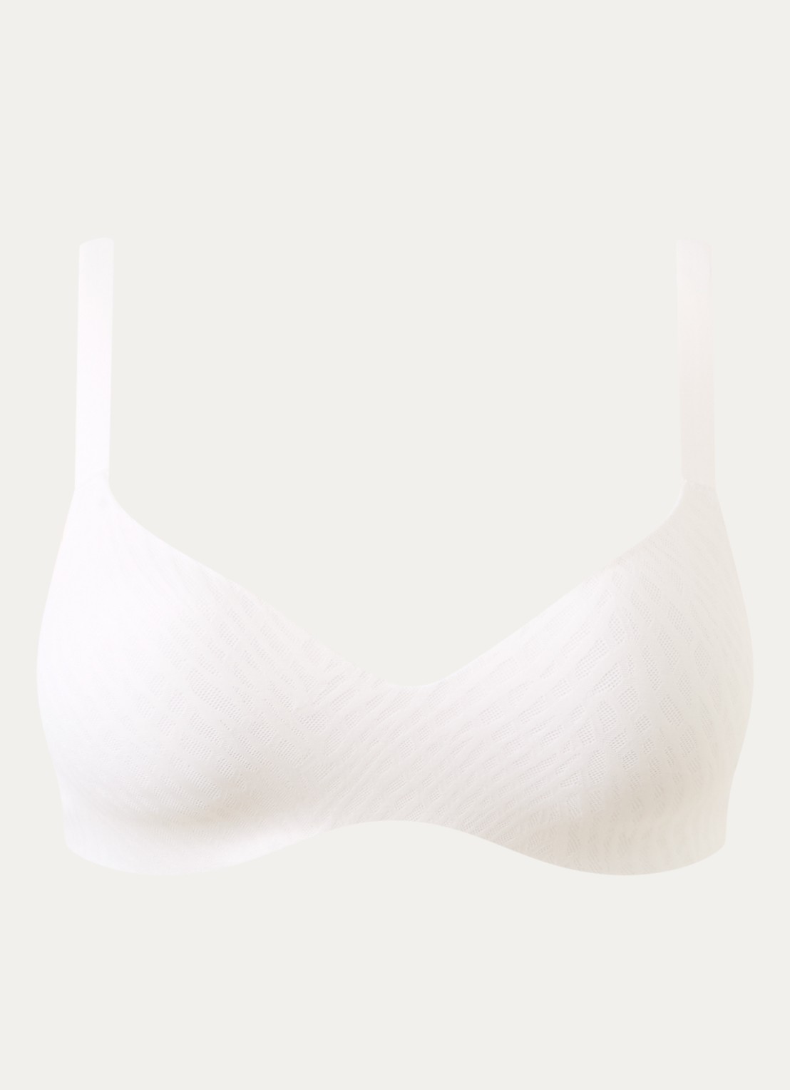 Sloggi Zero Feel voorgevormde bh met overlay van mesh - voorkant wit