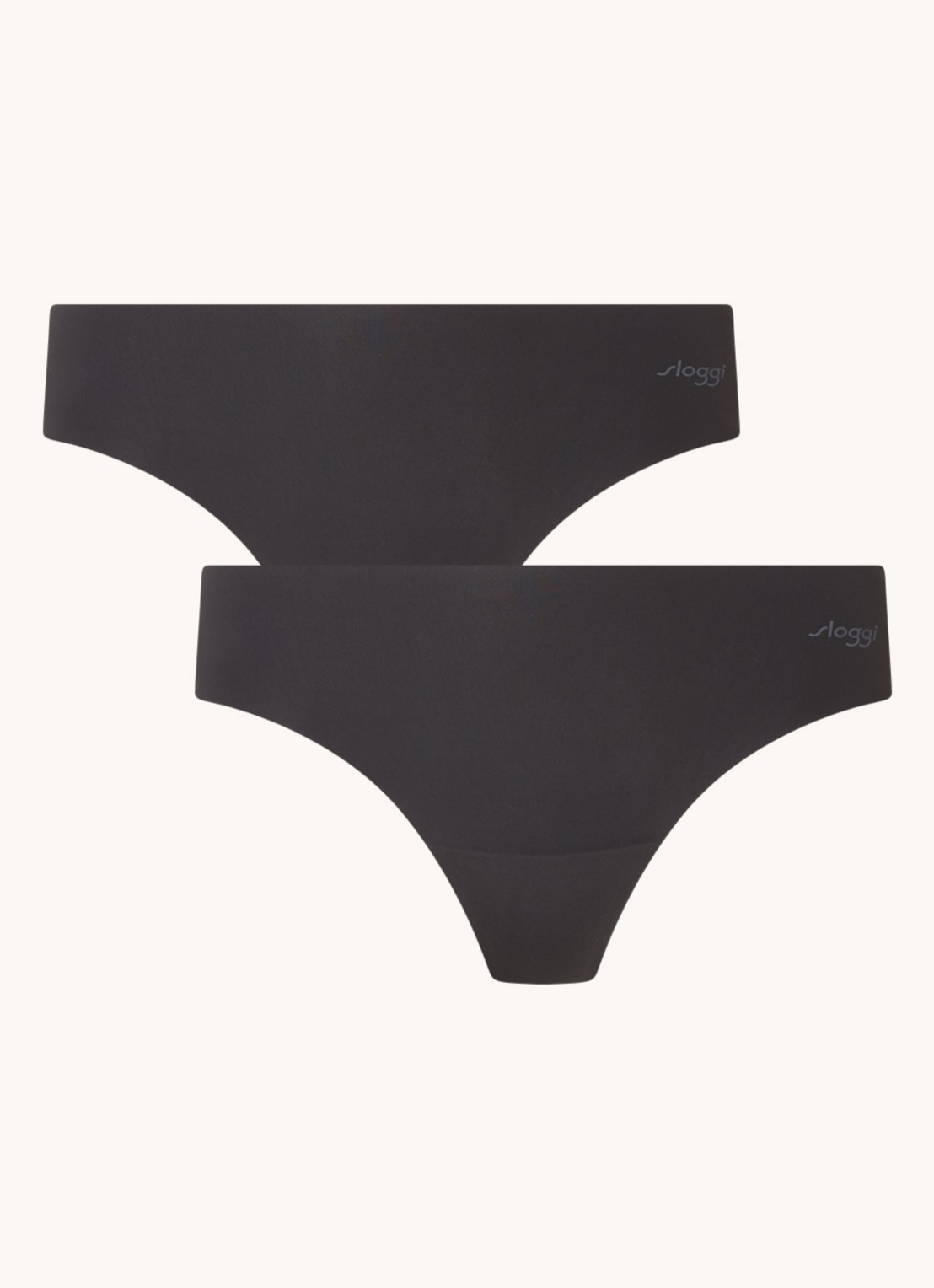 Sloggi ZERO Microfibre naadloze string in 2-pack - voorkant 2 zwart