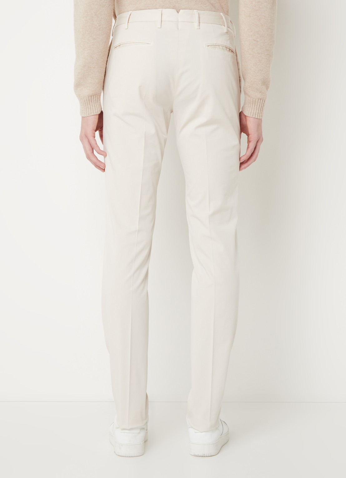 Slowear Royal Batavia slim fit chino met steekzakken - achterkant 3 grijs