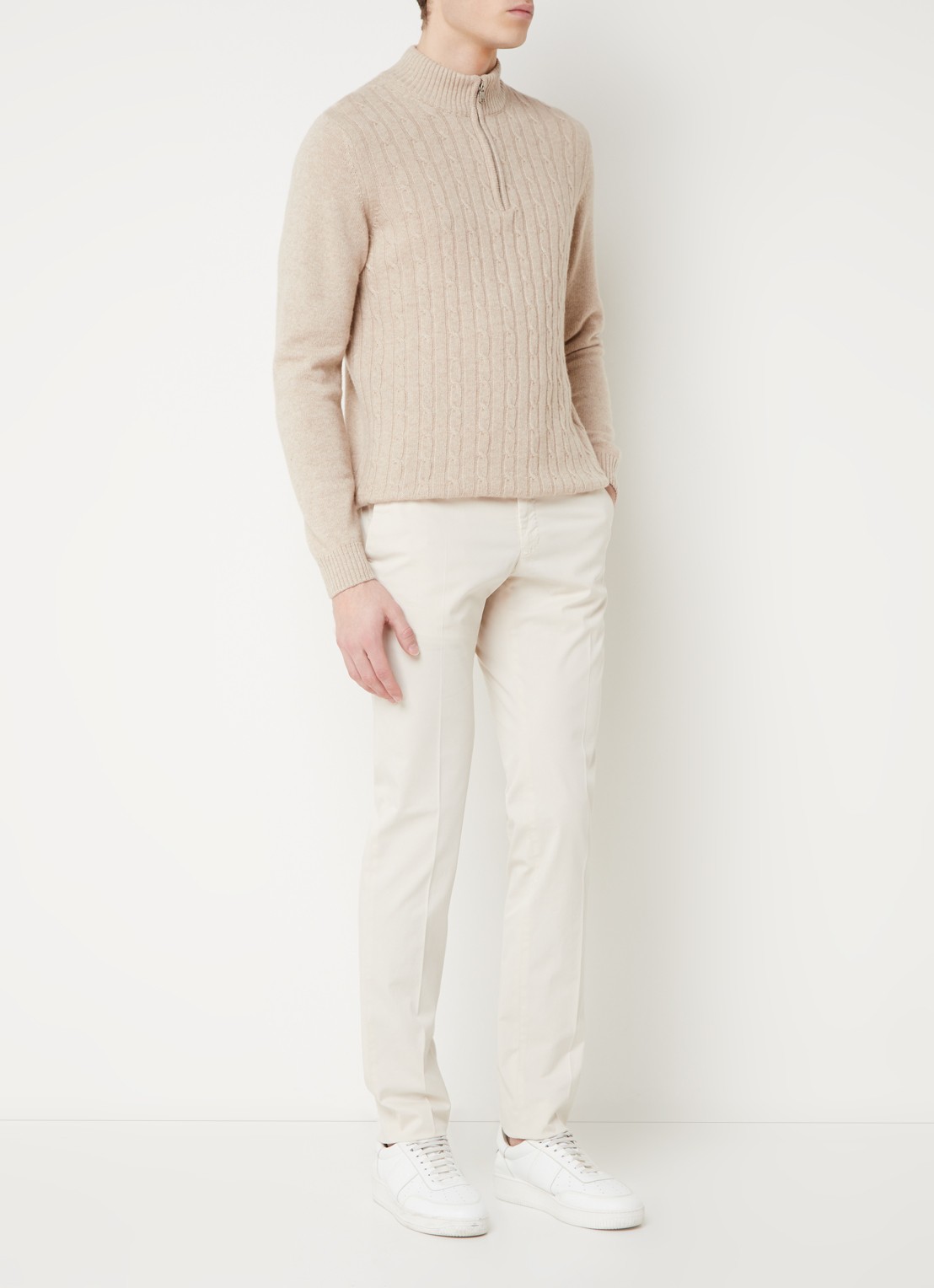 Slowear Royal Batavia slim fit chino met steekzakken - voorkant 2 grijs