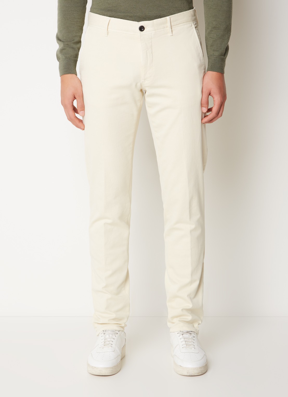 Slowear Slim fit chino met steekzakken - detail 2 creme