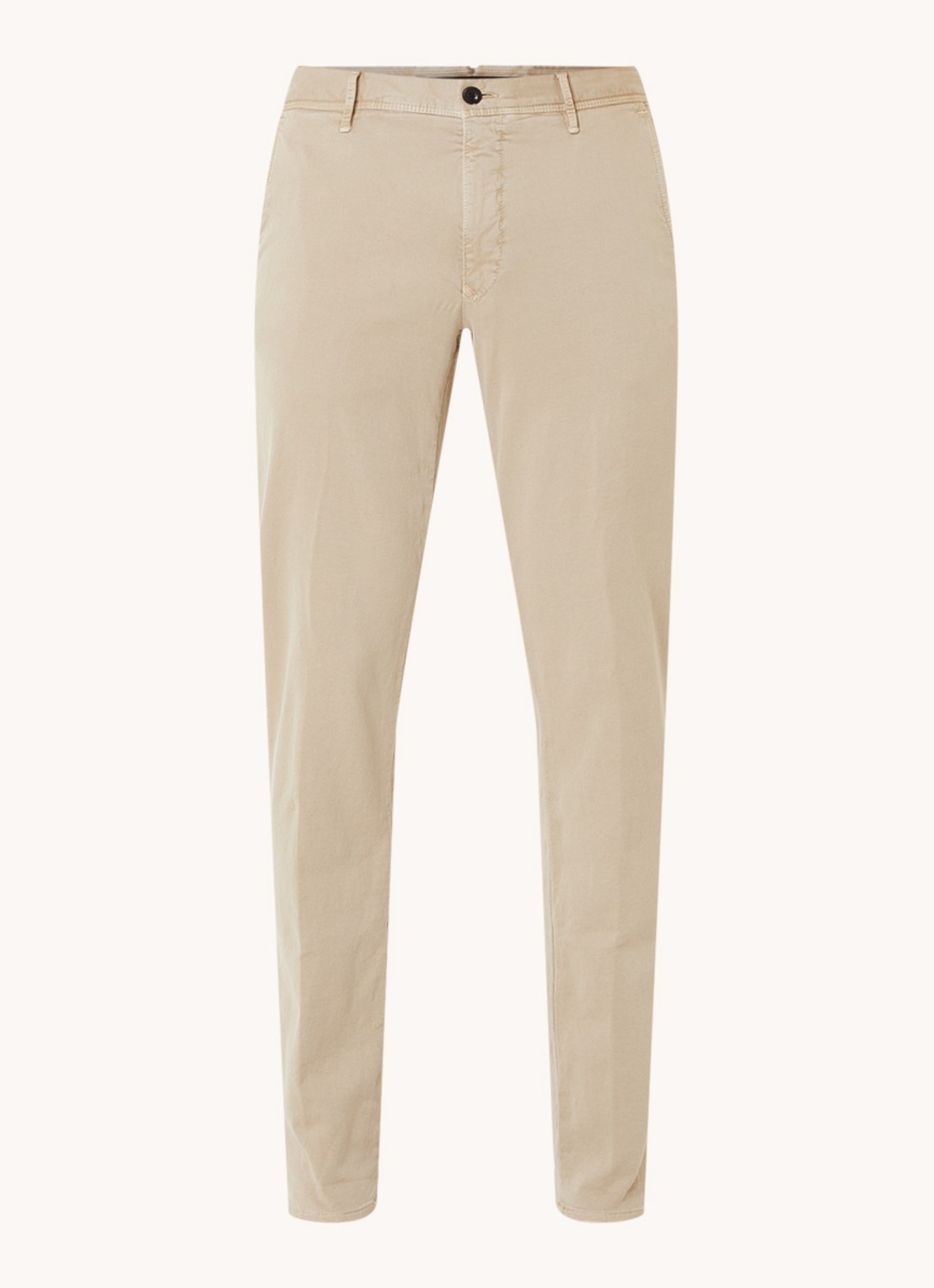Slowear Slim fit chino met steekzakken - voorkant 5 donkerbeige