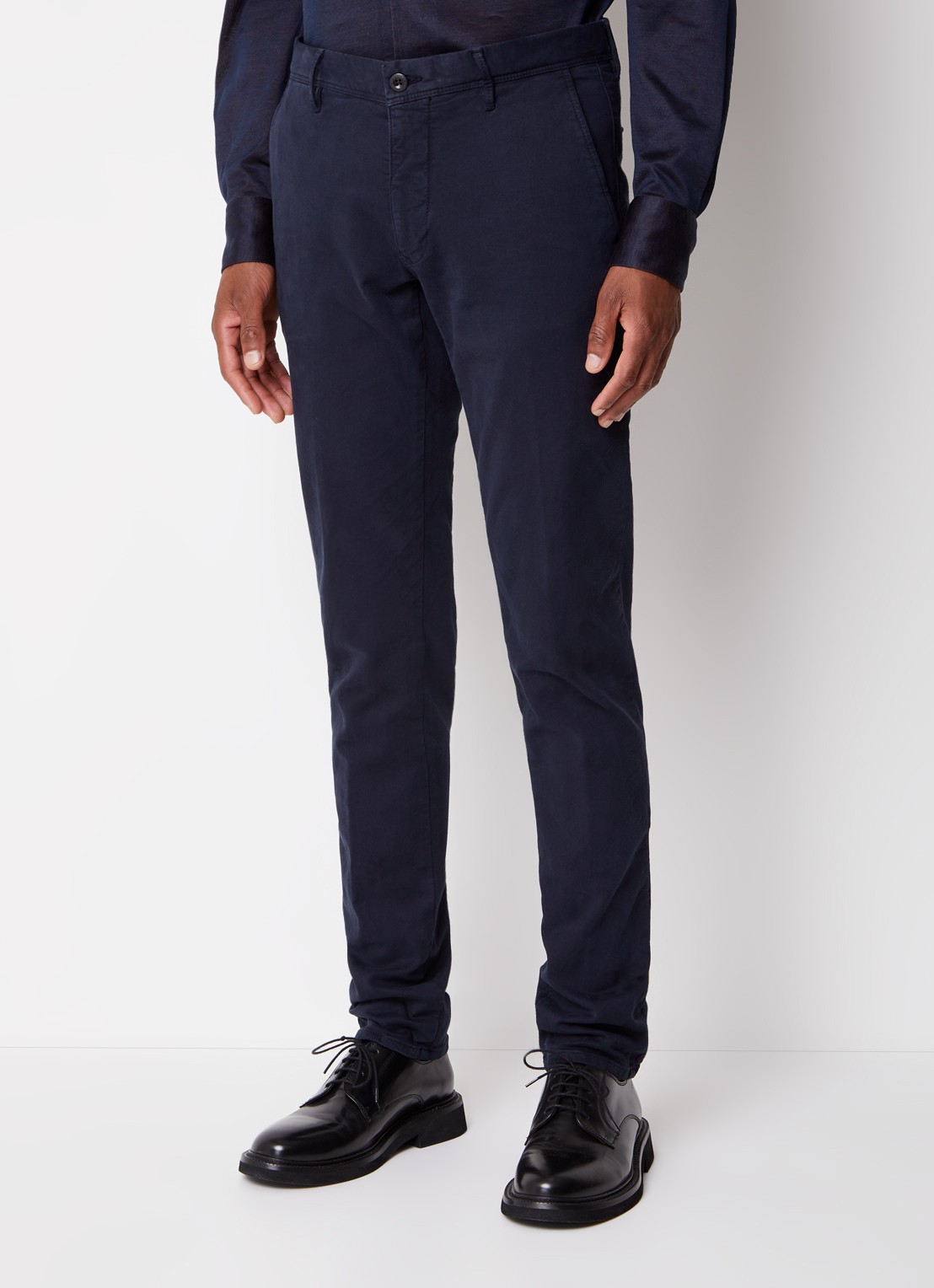 Slowear Slim fit chino met steekzakken - detail 2 blauw