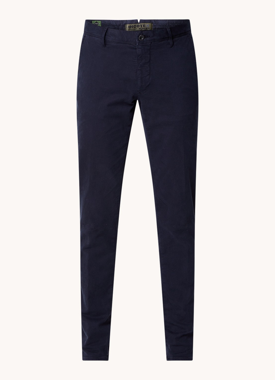 Slowear Slim fit chino met steekzakken - voorkant 5 blauw