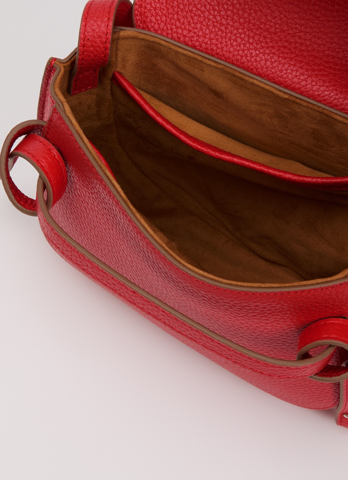 Smaak Clint crossbodytas van leer - detail koraalroze