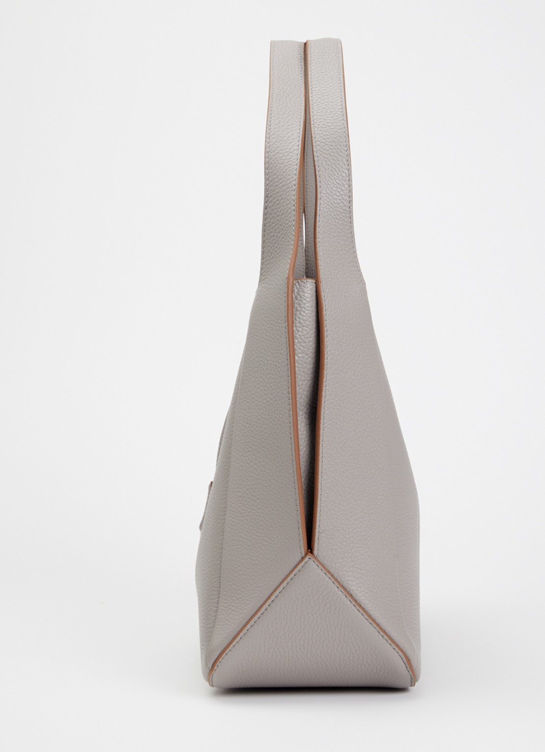 Smaak Elles schoudertas van leer met afneembare schouderriem - detail 3 taupe