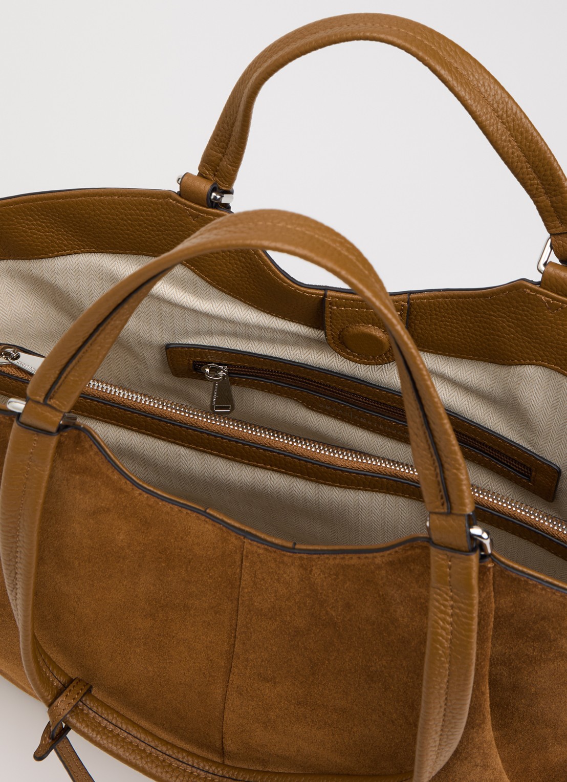 Smaak Elza shopper van suède - detail camel
