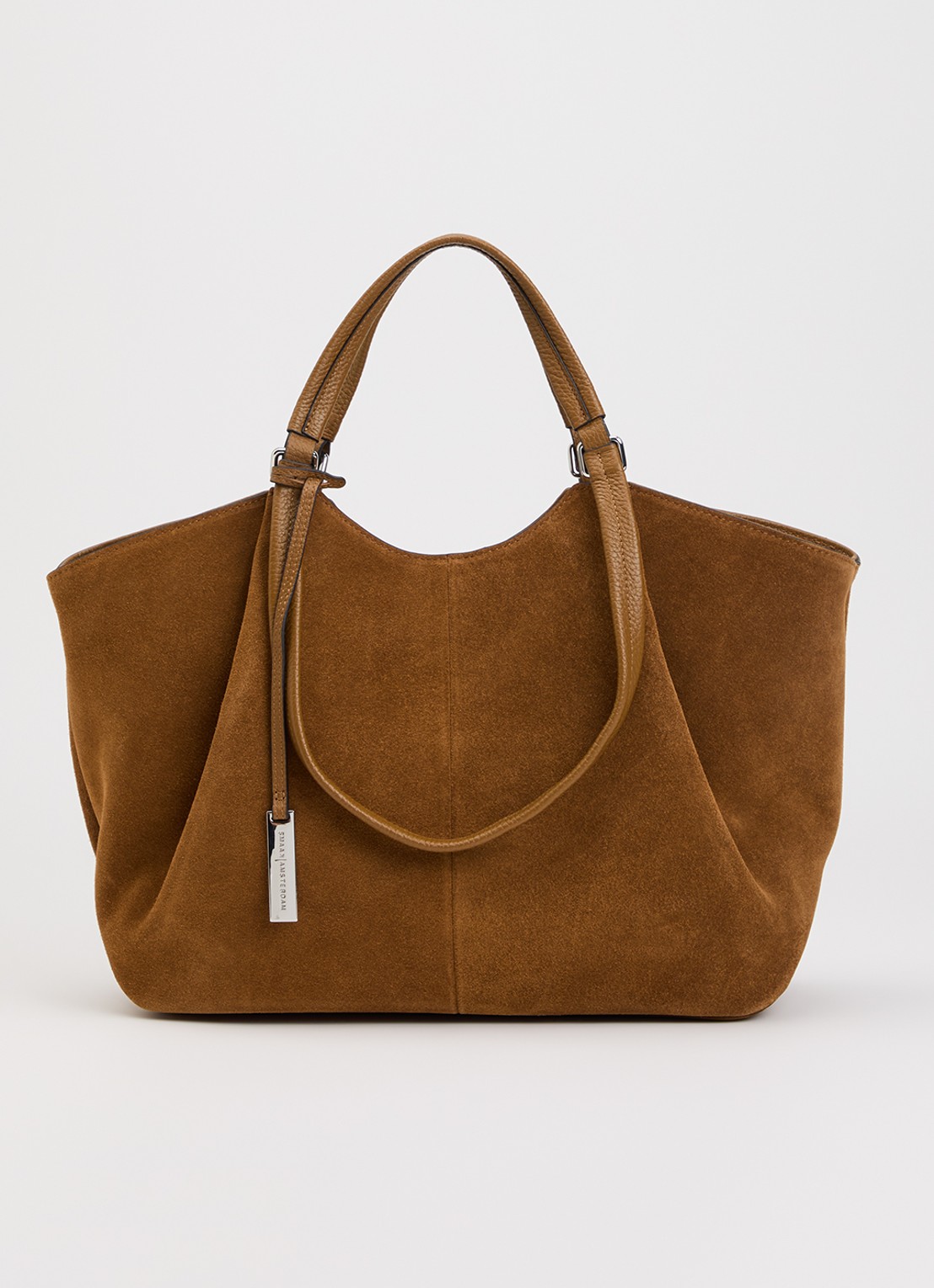 Smaak Elza shopper van suède - voorkant 4 camel