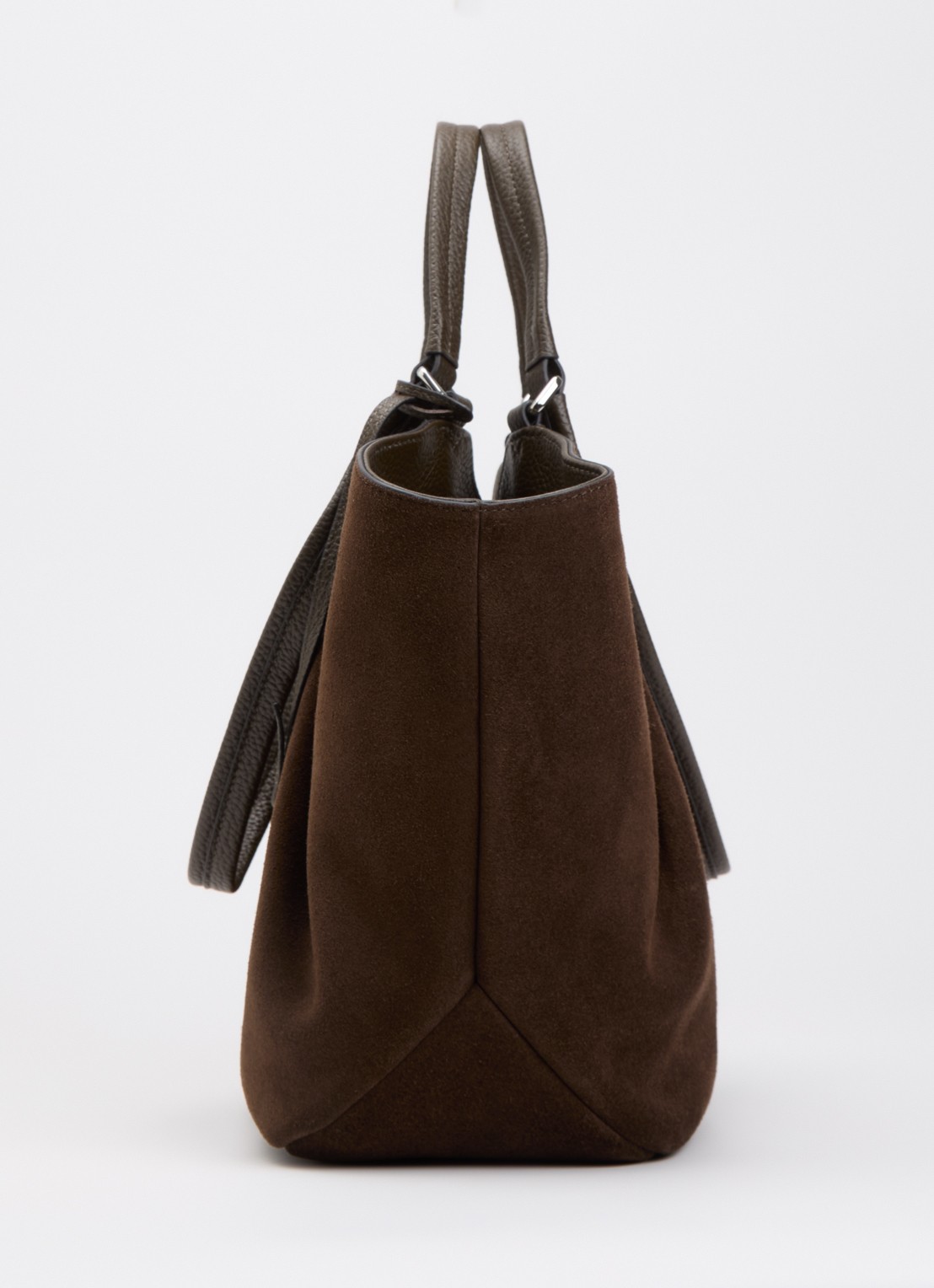 Smaak Elza shopper van suède - detail 2 donkerbruin