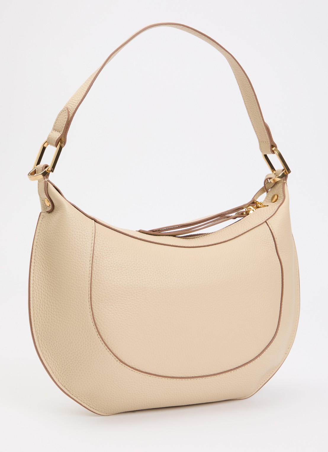 Smaak Marlon schoudertas van leer met afneembare schouderriem - achterkant 5 beige