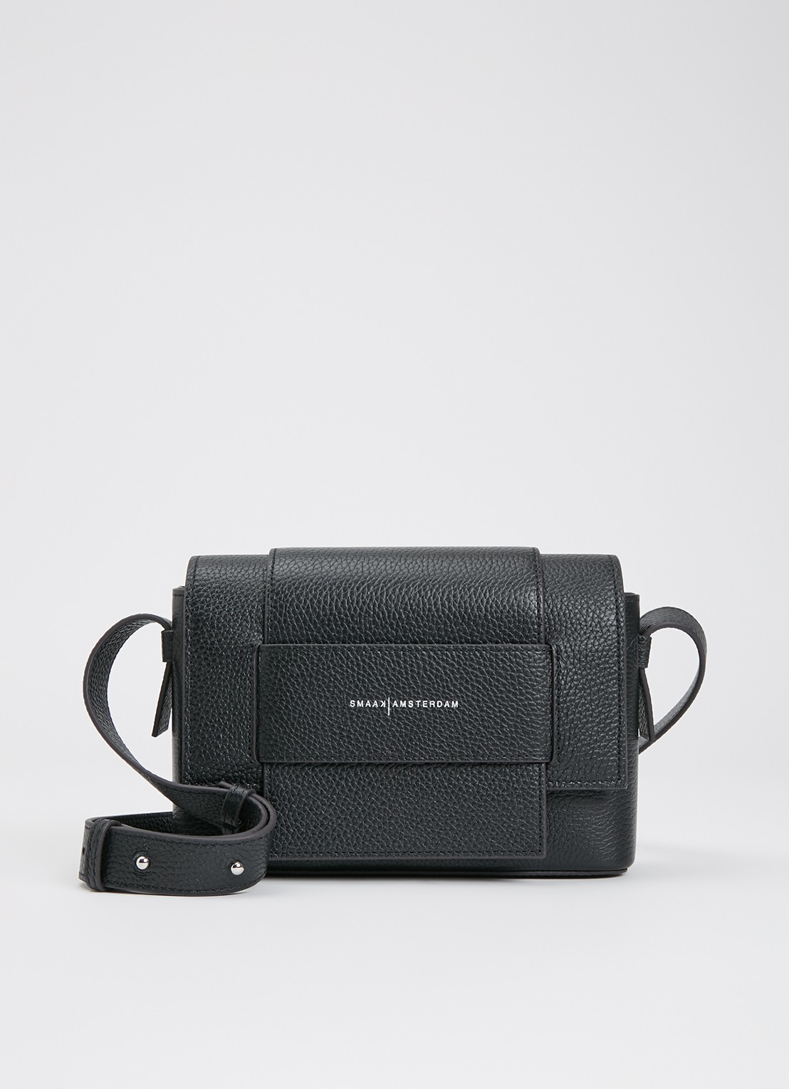 Smaak Megan crossbodytas van leer met logo - voorkant zwart
