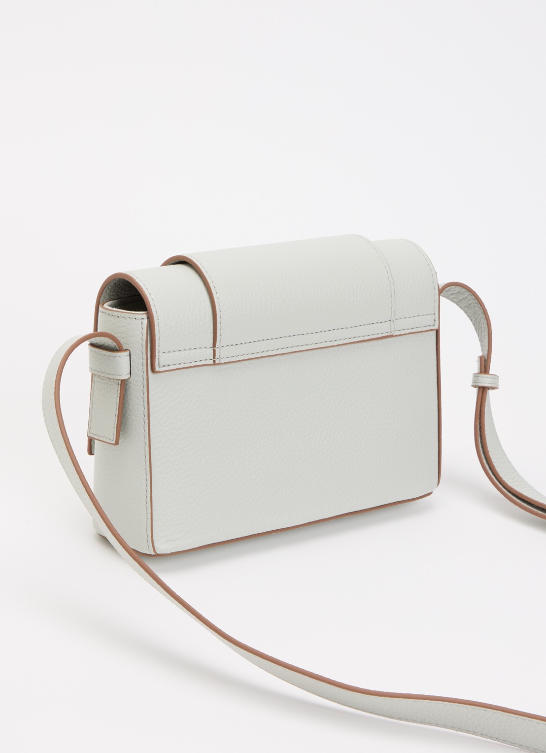 Smaak Megan crossbodytas van leer - achterkant lichtgrijs