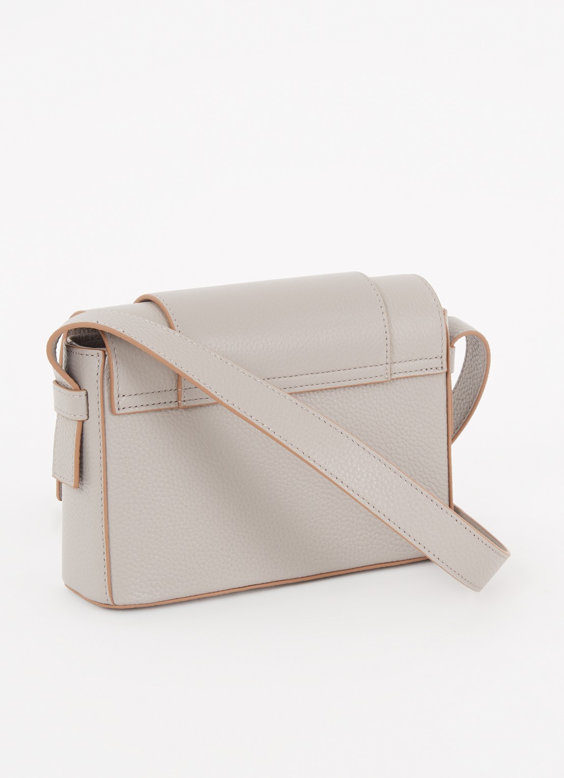 Smaak Megan crossbodytas van leer - achterkant 4 taupe