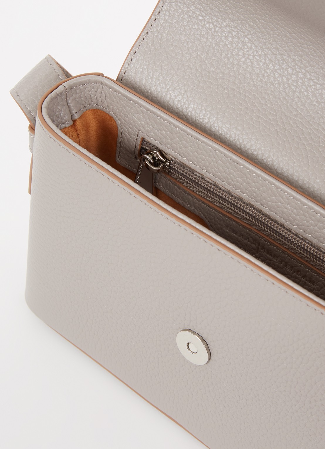 Smaak Megan crossbodytas van leer - detail 2 taupe