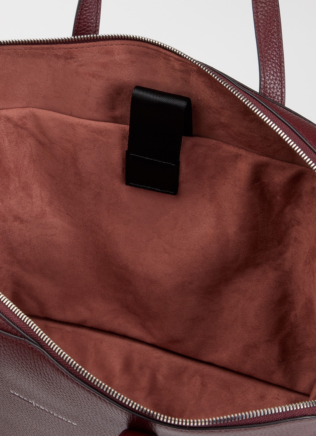 Smaak Paley handtas van leer met afneembare schouderriem - detail bordeauxrood