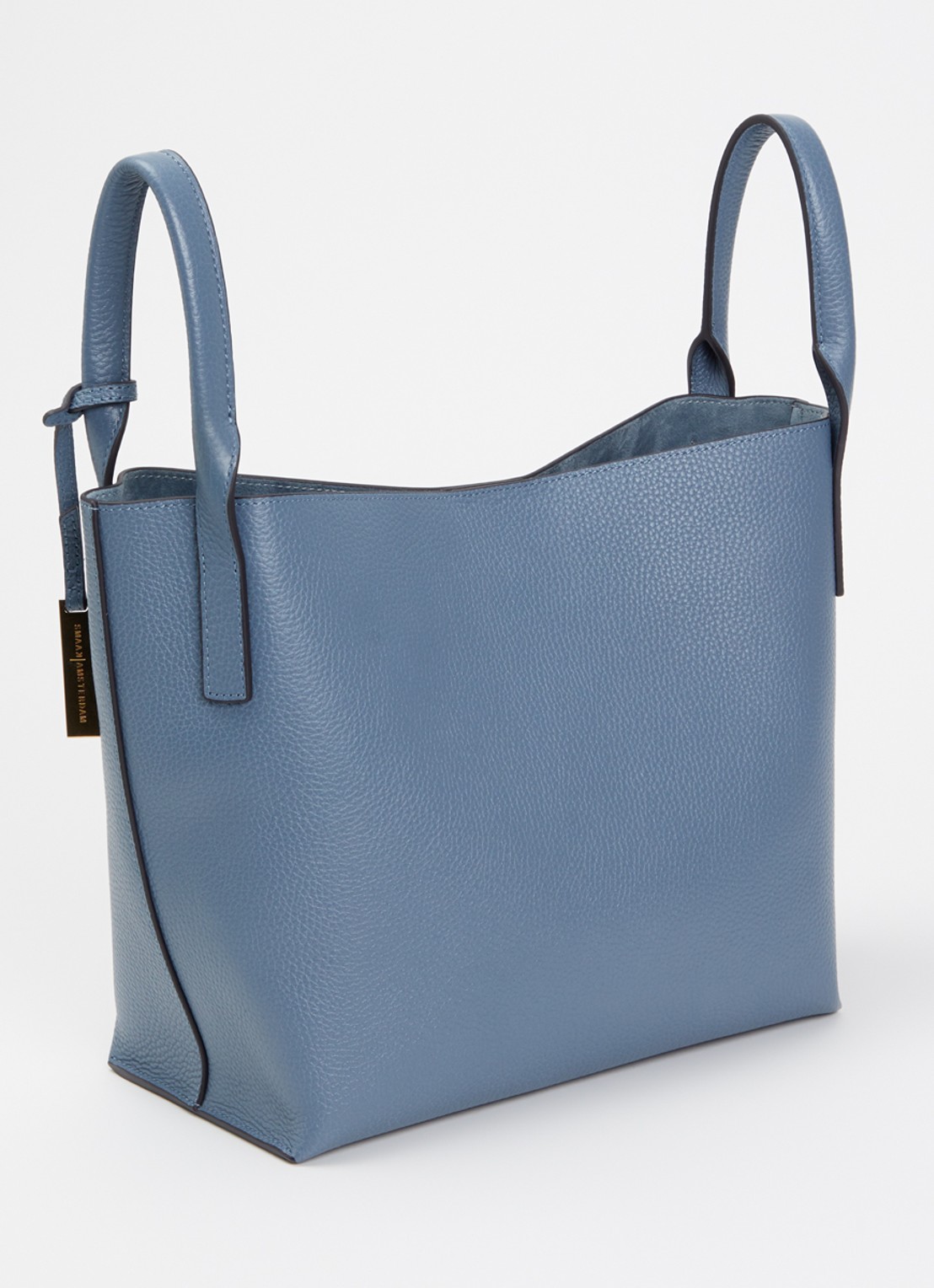 Smaak Scott crossbodytas van leer met uitneembaar etui - achterkant 5 staalblauw