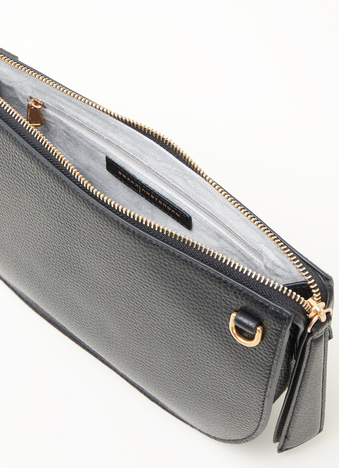 Smaak Silke crossbodytas van leer - detail 3 zwart