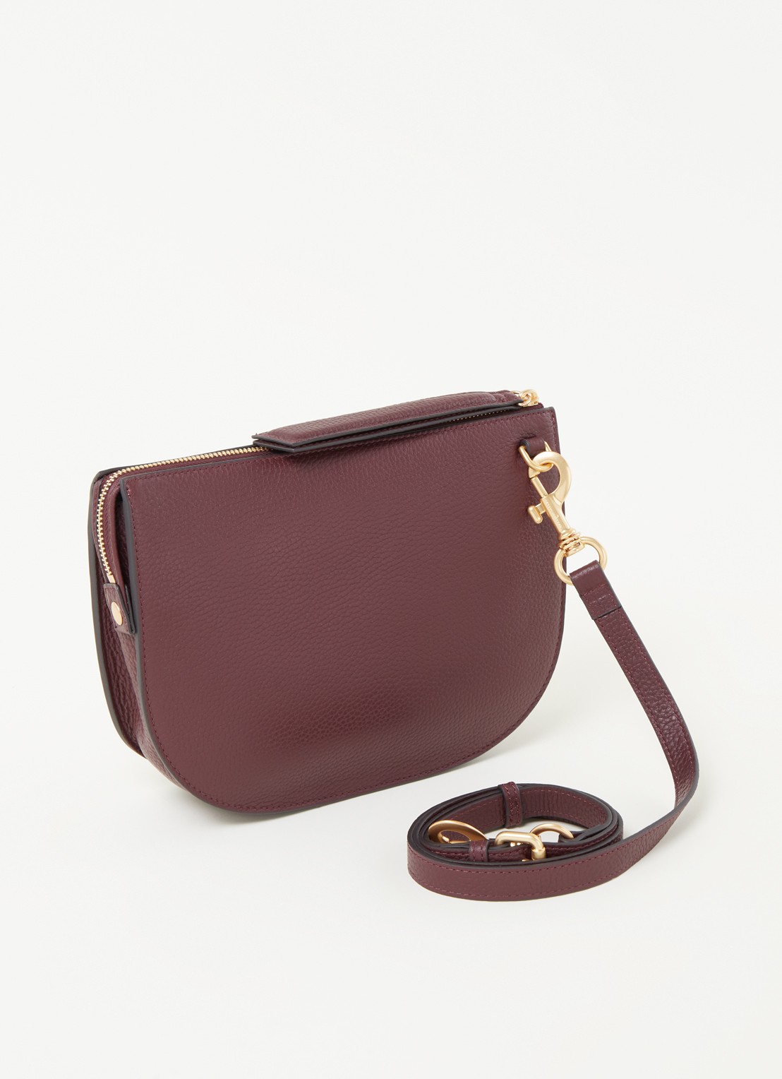 Smaak Silke crossbodytas van leer - achterkant bordeauxrood