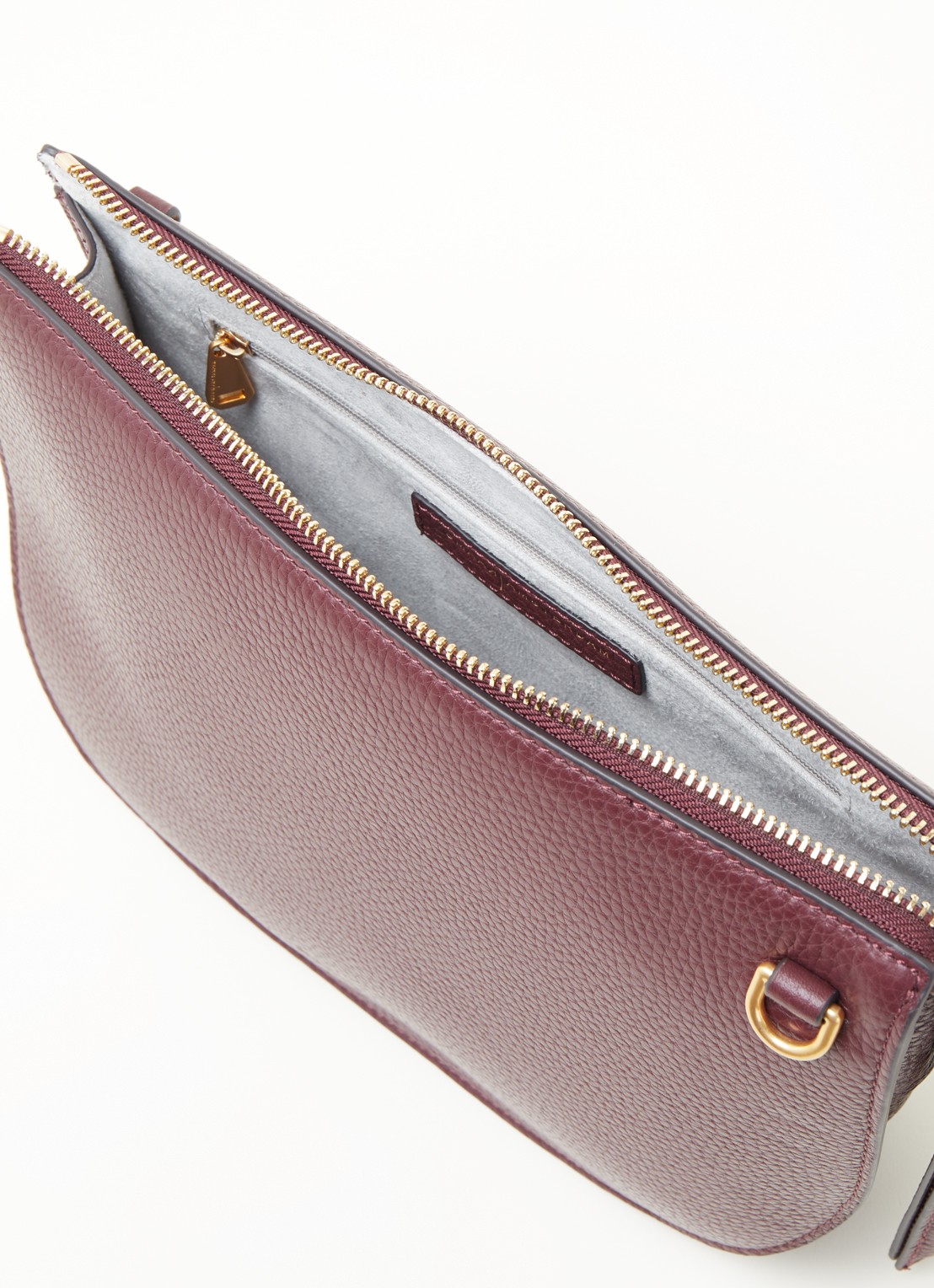 Smaak Silke crossbodytas van leer - detail 2 bordeauxrood