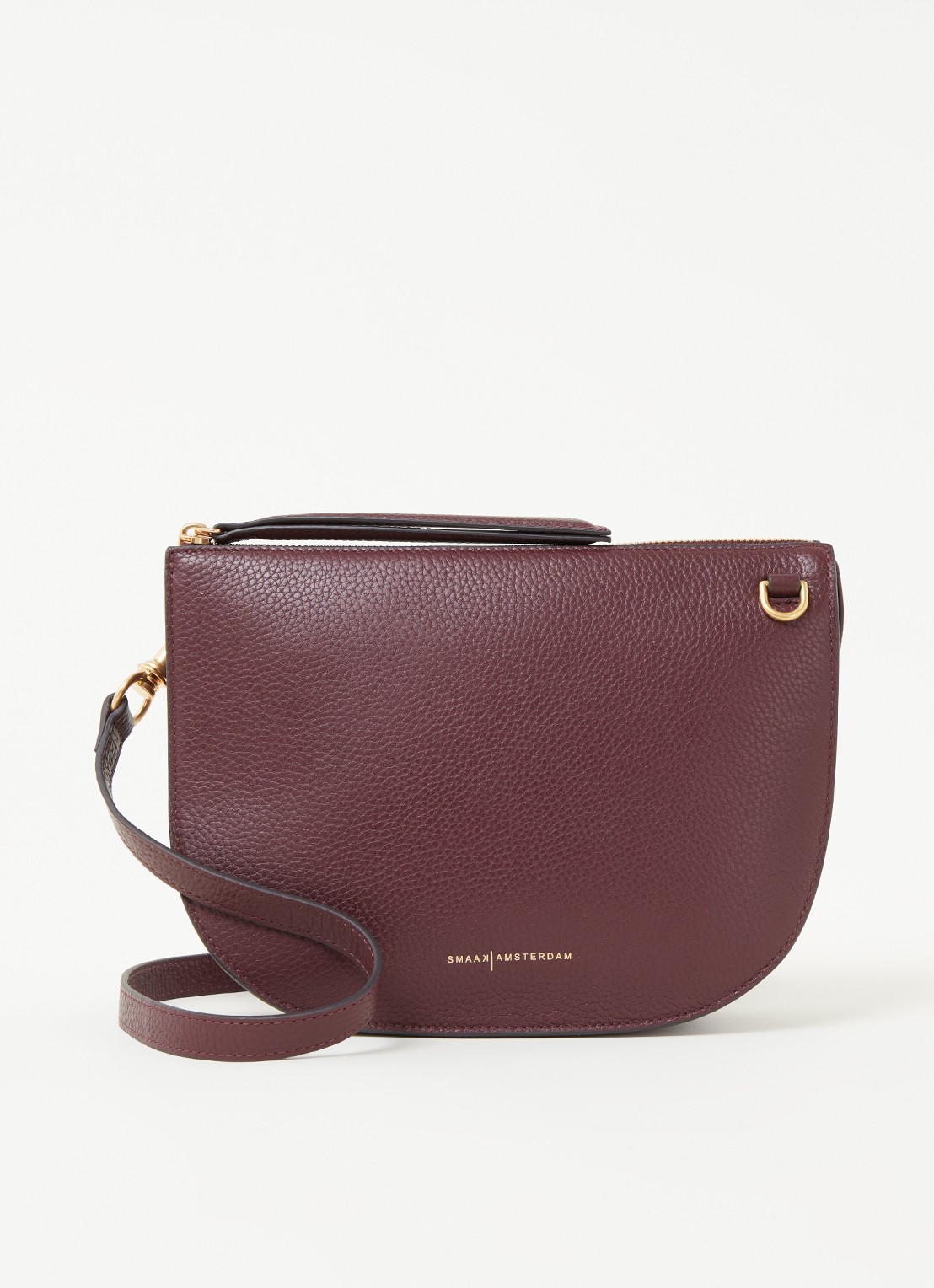 Smaak Silke crossbodytas van leer - voorkant 4 bordeauxrood