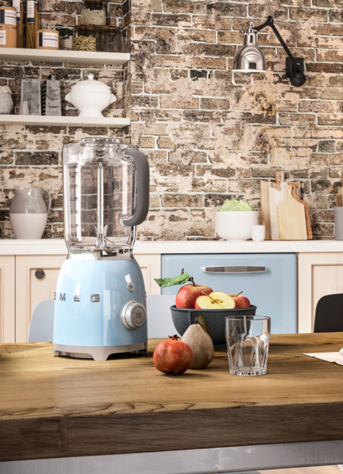 SMEG 50's Style blender 1,5 liter BLF01PBEU  - voorkant 2 pastelblauw
