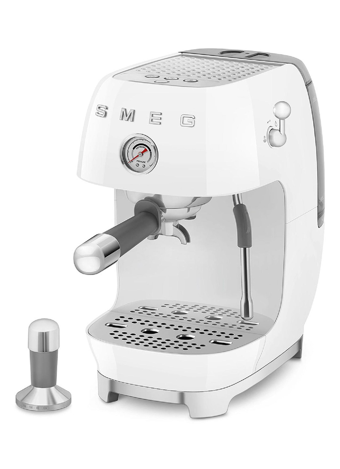 SMEG 50's Style handmatige espressomachine ECF03 - voorkant 3 wit